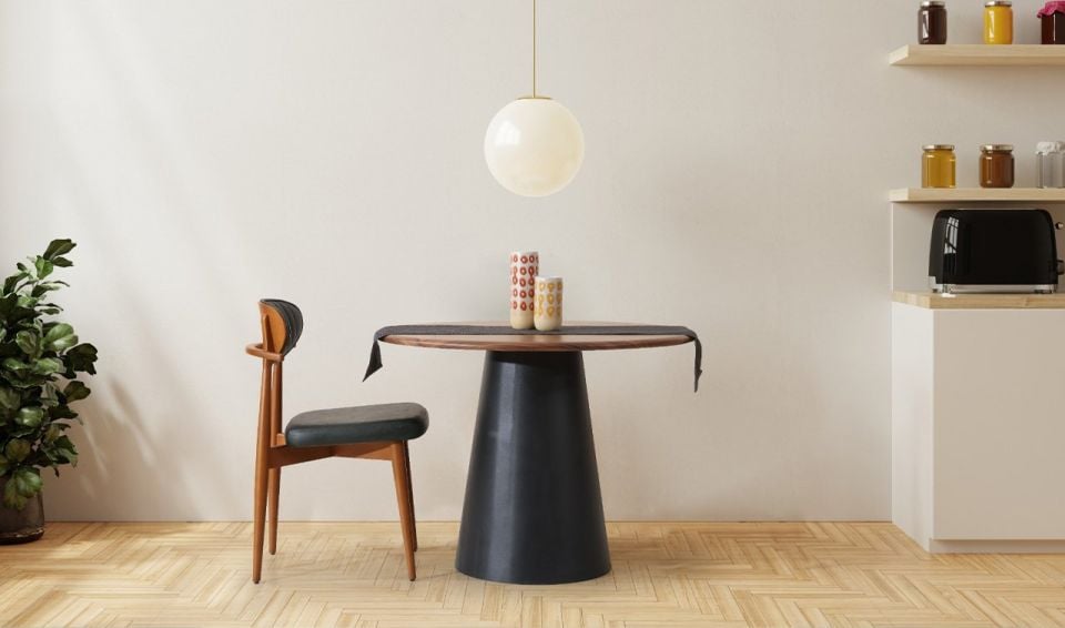 Danilo Yuvarlak Masa | Siyah & Ceviz